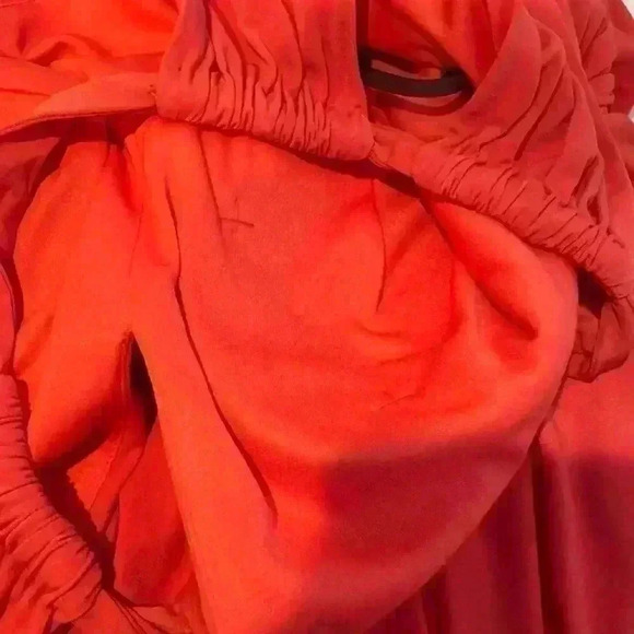 Suzi Chin for Maggie Boutique Orange with Key Hole Front Dress (Size 12) - Picture 8 of 9